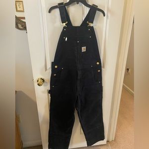 Carhartt Bib Mens 34x28 Relaxed Fit Duck Overall Canvas Double Front Chore R01-M